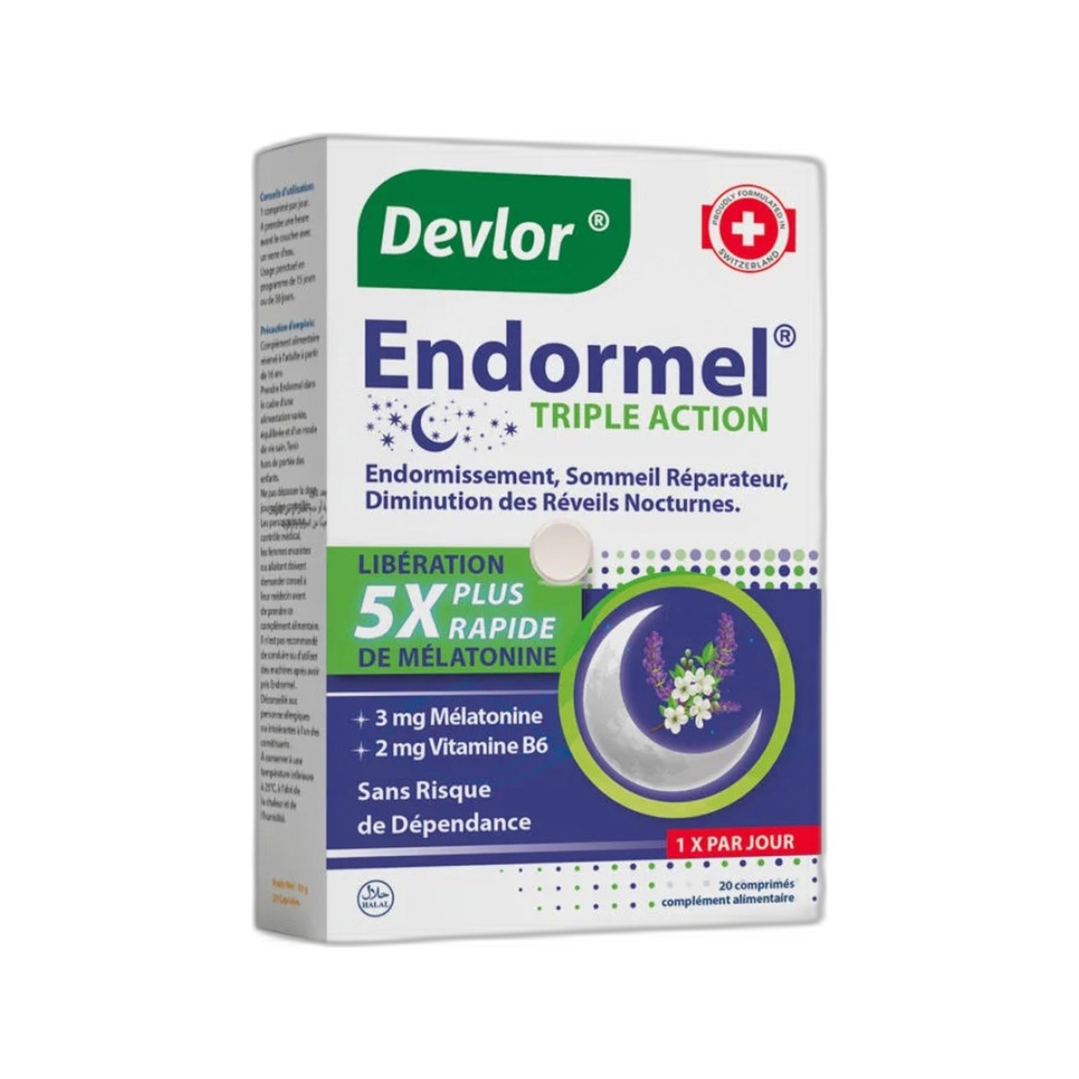 Devlor Endormel Triple Action Mélatonine - 20 comprimés