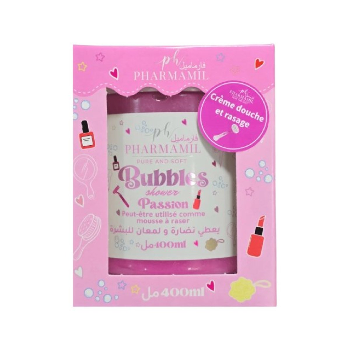 Pharmamil Bubbles Shower Passion - Crème douche et rasage 400 ml
