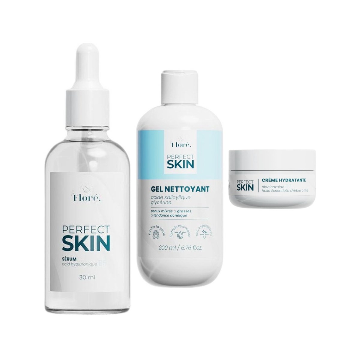 Floré Pack Gamme Perfect Skin (Gel + Sérum + Crème)
