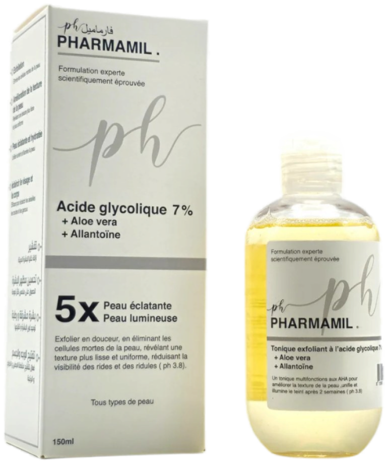 Pharmamil Acide Glycolique 7% + Aloe Vera + Allantoine - Tous types de peaux 150 ml — vue 2