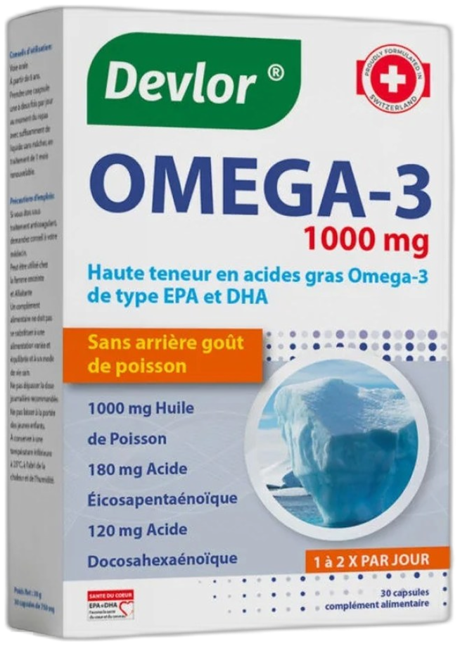 Devlor Oméga 3 1000 mg - Boîte de 30