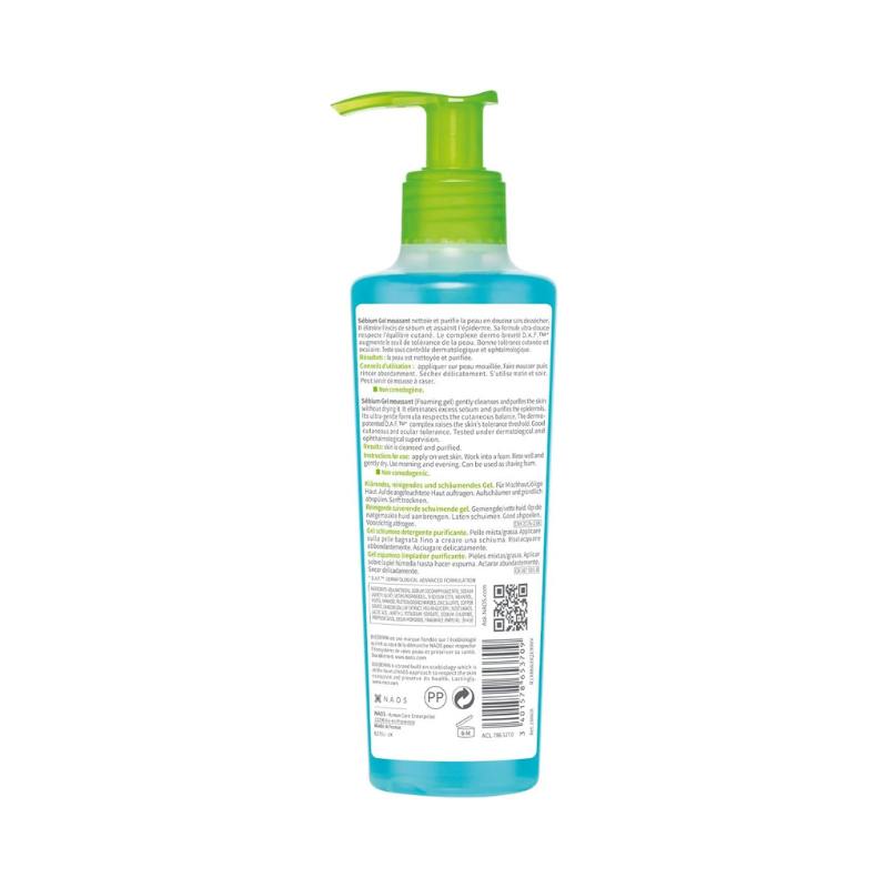 Bioderma Sebium Gel Moussant - Nettoyant Purifiant Peaux Mixtes a Grasses 200 ml — vue 2